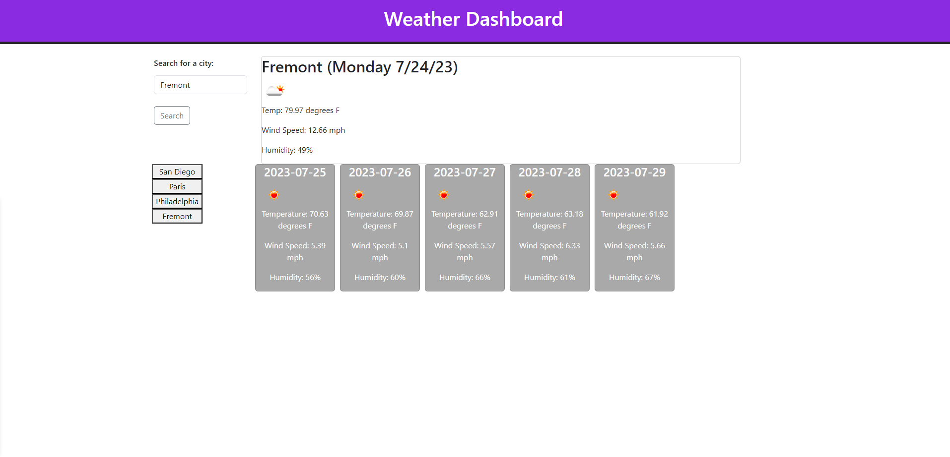 Weather  Website Screenshot